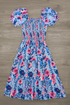 Mom & Me - Blue & Pink Floral Dress | Sparkle in Pink