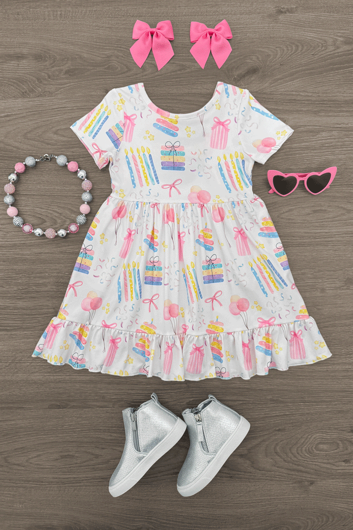 Pastel Pink Birthday Dress - 12-18 Months - Pastel Pink Birthday Dress image