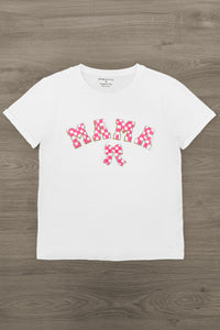 Mom & Me - "Mama & Mini" Checkered Chenille Patch Top