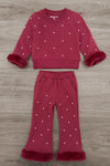 Fuzzy Pearl Flare Pant Set