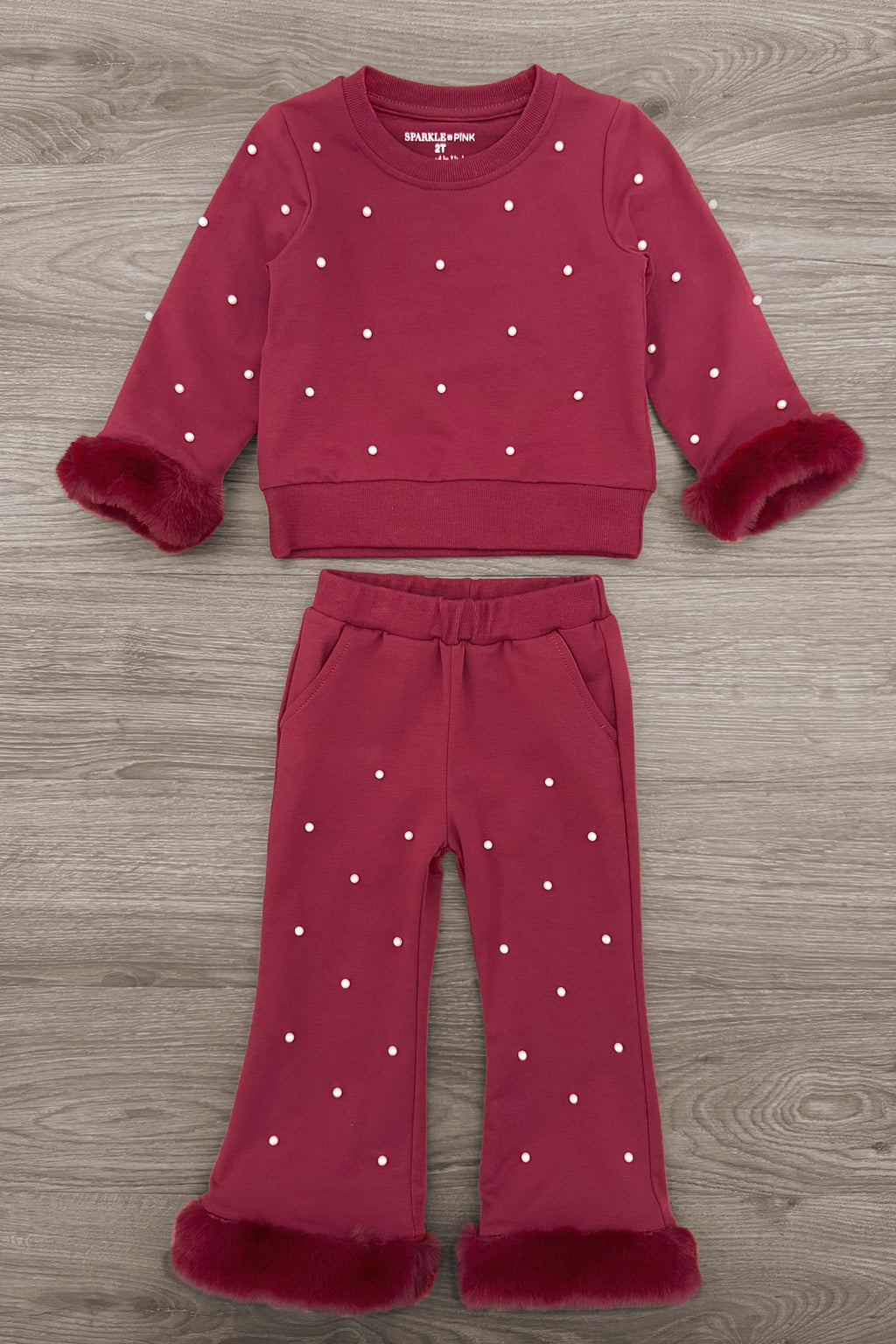 Fuzzy Pearl Flare Pant Set