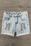 Patriotic Bow Denim Short Set | Sparkle in Pink