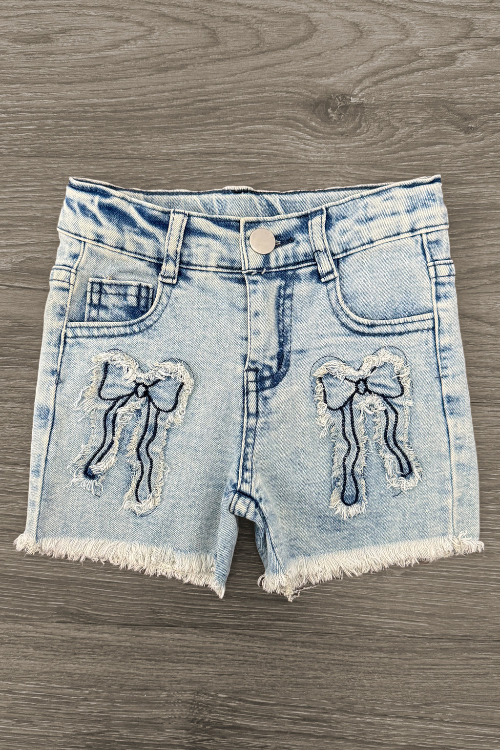 Patriotic Bow Denim Short Set | Sparkle in Pink