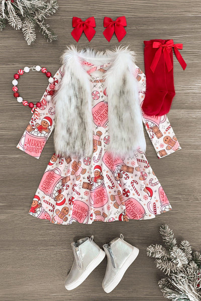 Gingrbread hot cocoa baby girls romper, photo shoot outfit, toddler dress, gingerbread shirt, deals one piece outfit, Christmas romper, cookies