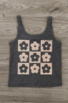Checkered Flower Denim Short Set | Sparkle in Pink