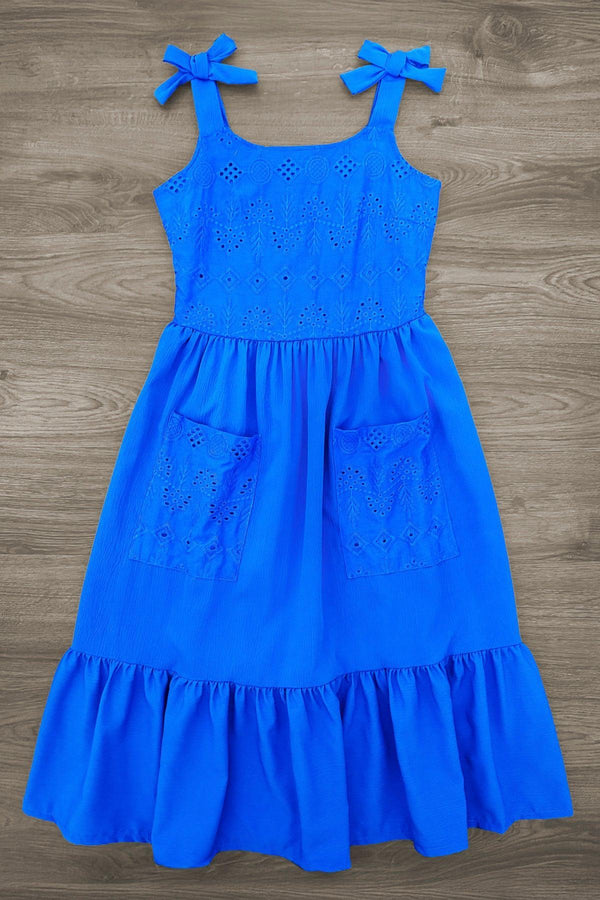 Mom & Me - Blue Eyelet Tank Dress | Sparkle in Pink