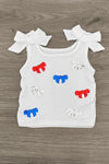 Patriotic Sequin Bow Denim Short Set | Sparkle in Pink