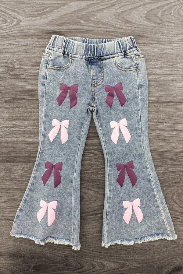 "Cozy Season" Denim Bow Pant Set