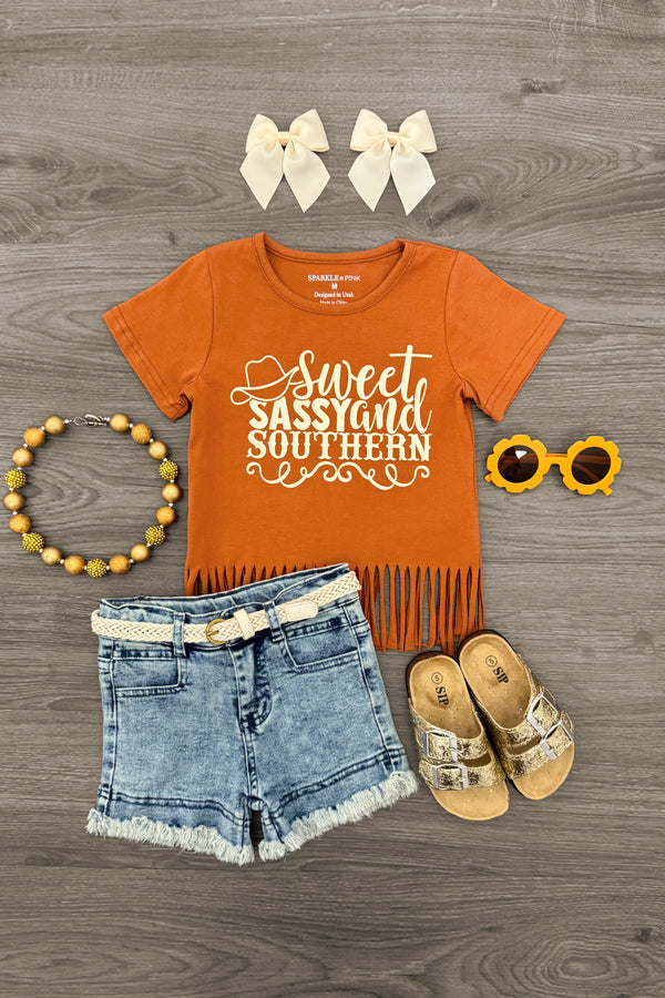 "Sweet, Sassy And Southern" Denim Short Set | Sparkle in Pink