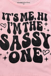 "It's Me, Hi I'm The Sassy One" Denim Short Set | Sparkle in Pink