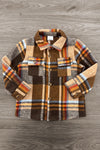 Family Rust Velvet Dress & Flannel Button Down Top