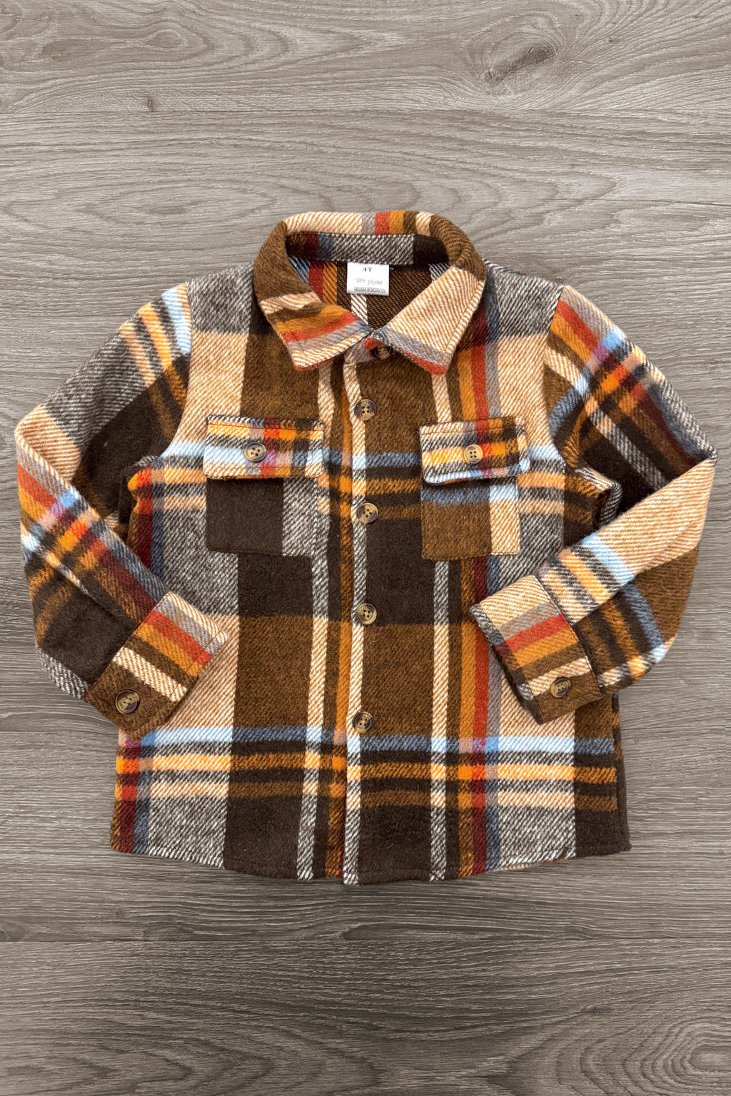 Family Rust Velvet Dress & Flannel Button Down Top