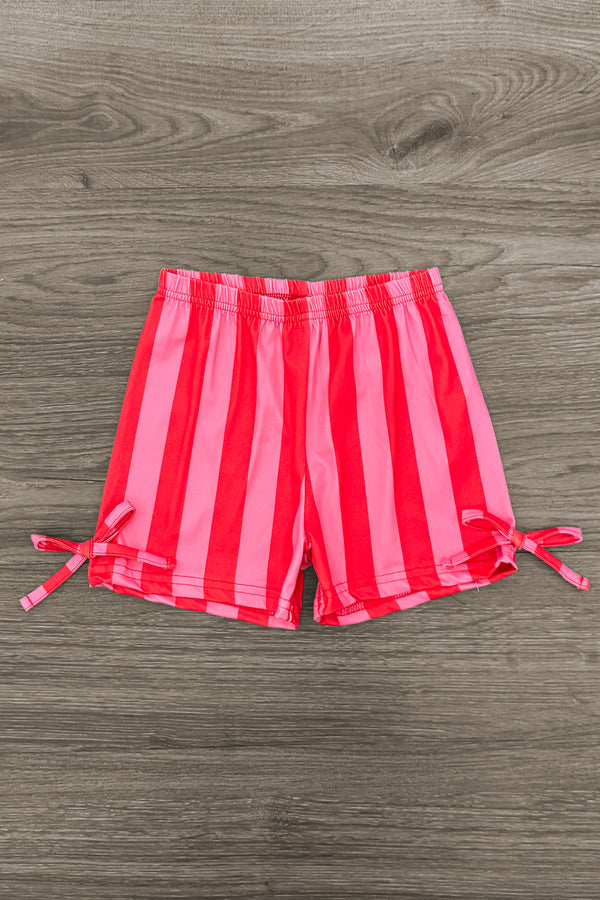 Red & Pink Striped Tie Short Set | Sparkle in Pink