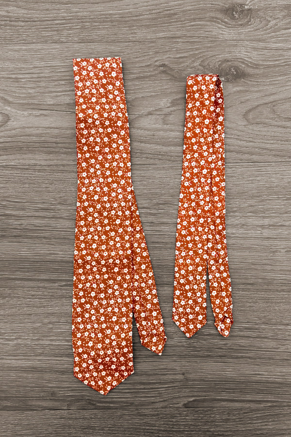 Family Rust Velvet Dress & Flannel Button Down Top