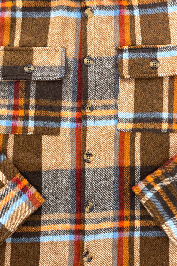 Family Rust Velvet Dress & Flannel Button Down Top