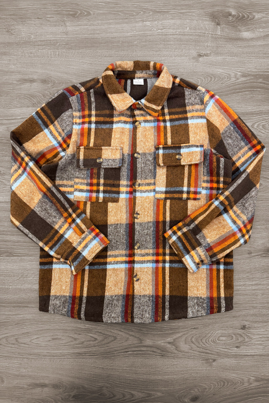Family Rust Velvet Dress & Flannel Button Down Top