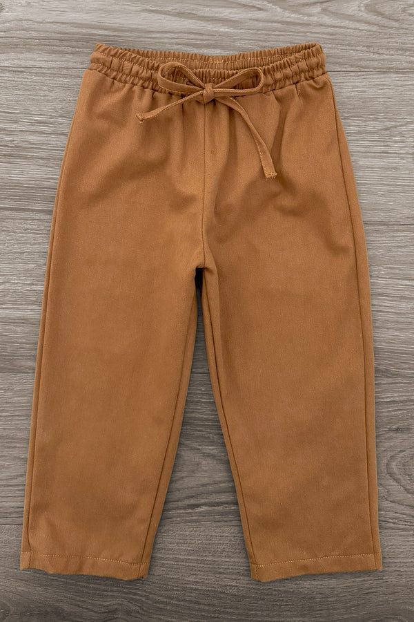 Rust Flannel Dress & Pant Set - Boy Or Girl