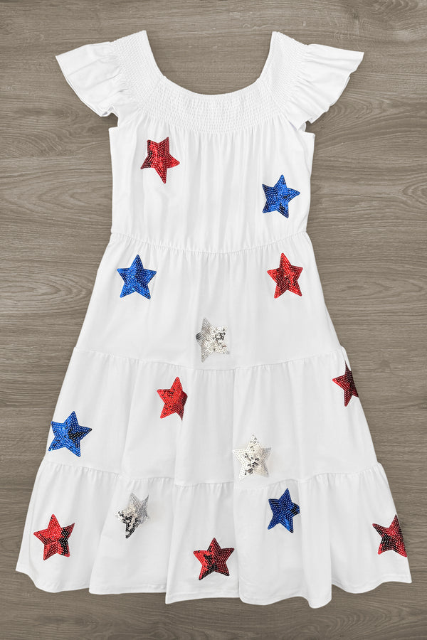 Mom & Me - Sequin Star Ruffle Dress | Sparkle in Pink