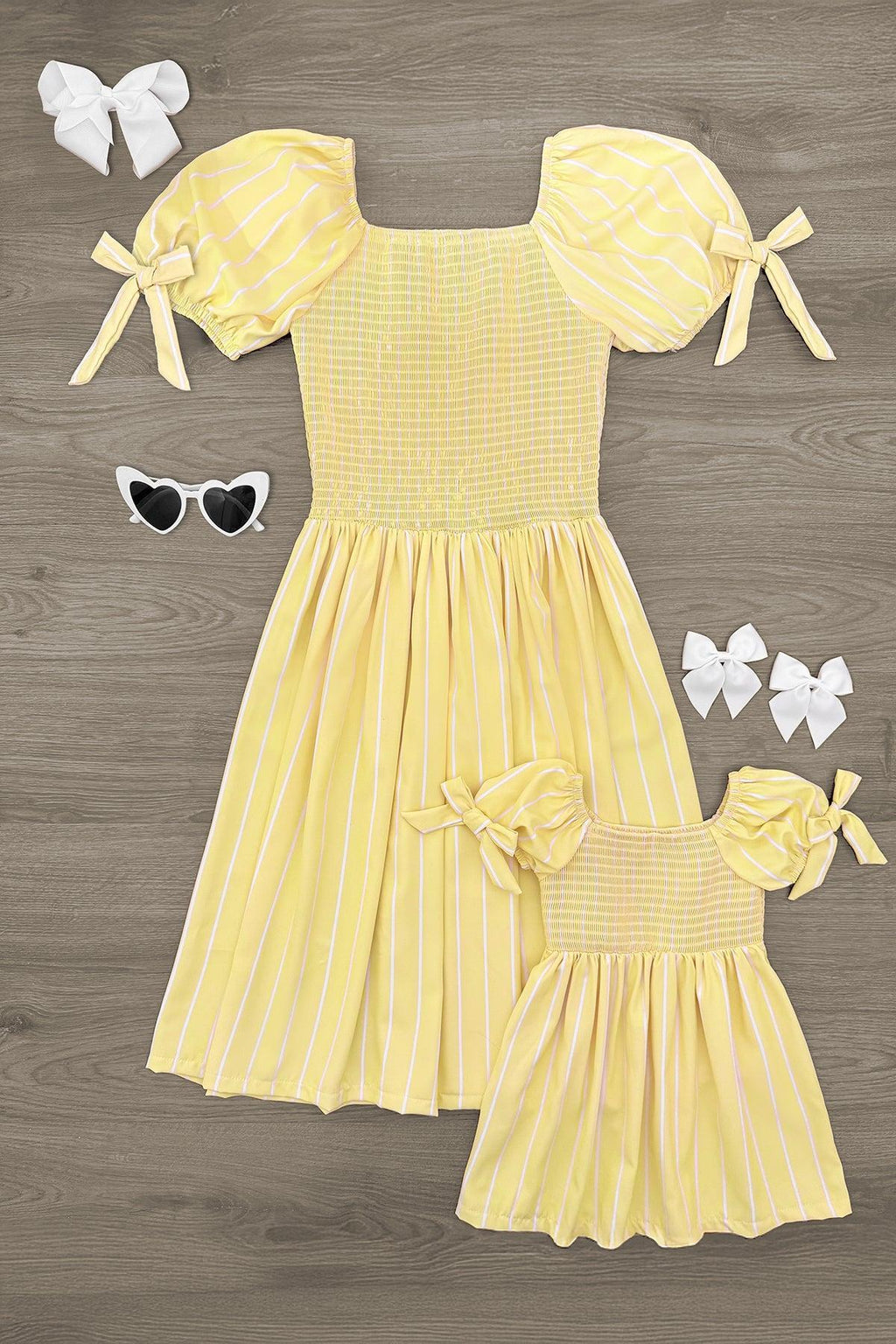 Mom & Me - Yellow Striped Dress | Sparkle in Pink