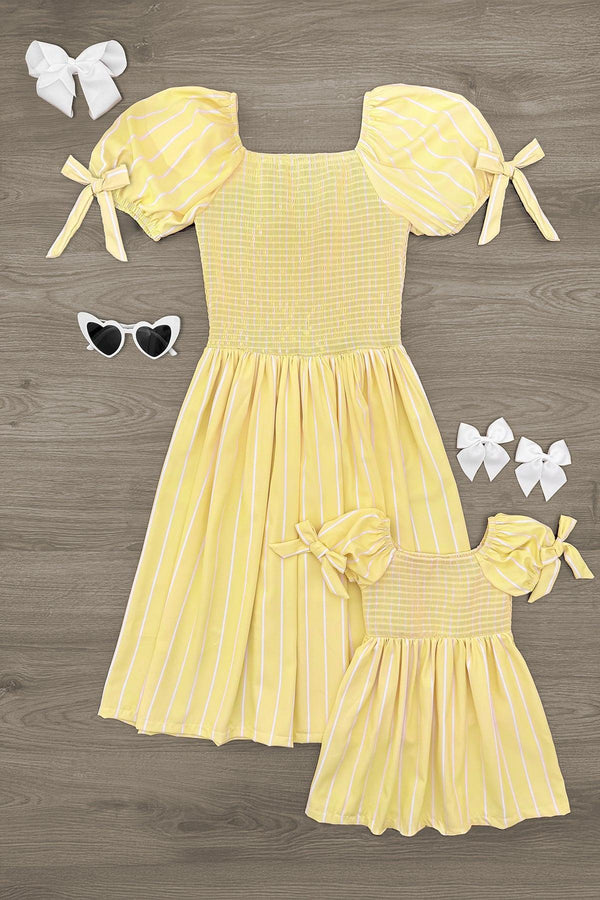 Mom & Me - Yellow Striped Dress | Sparkle in Pink