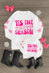 Mom & Me - "'Tis The Season" White Long Sleeve Top - Sparkle in Pink
