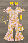Pink Pencil Bow Flare Jumpsuit | Sparkle in Pink