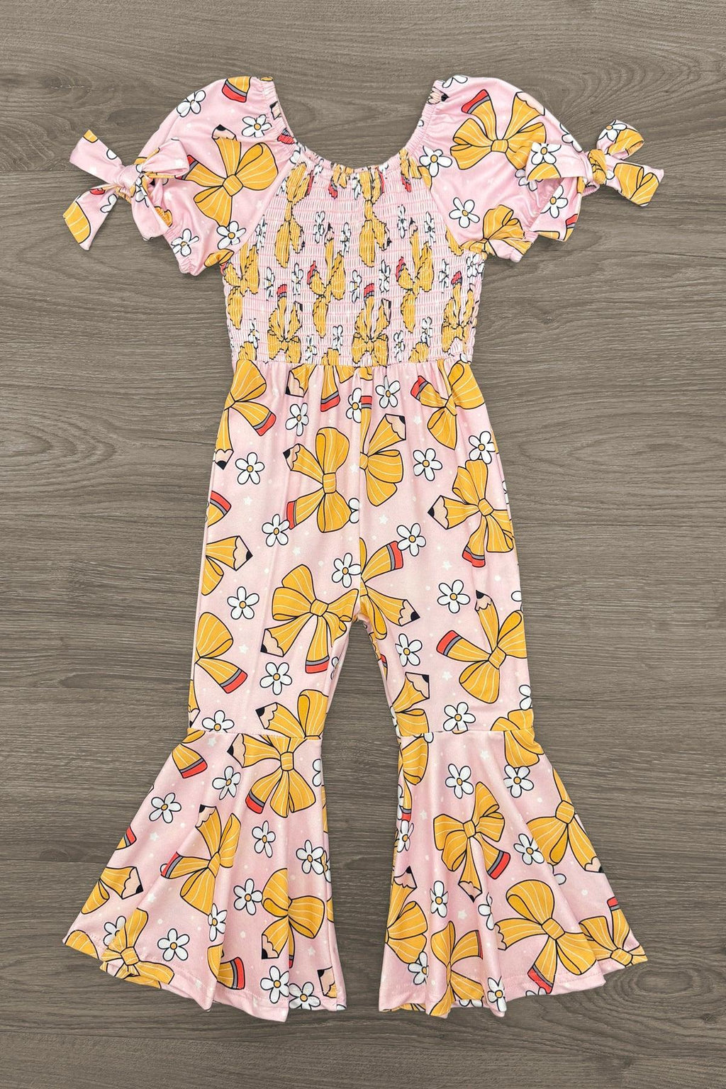 Pink Pencil Bow Flare Jumpsuit | Sparkle in Pink