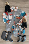 Mom & Me - Gray Southwestern Sherpa Shacket - Sparkle in Pink