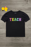 "Teach" Short Sleeve Top | Sparkle in Pink