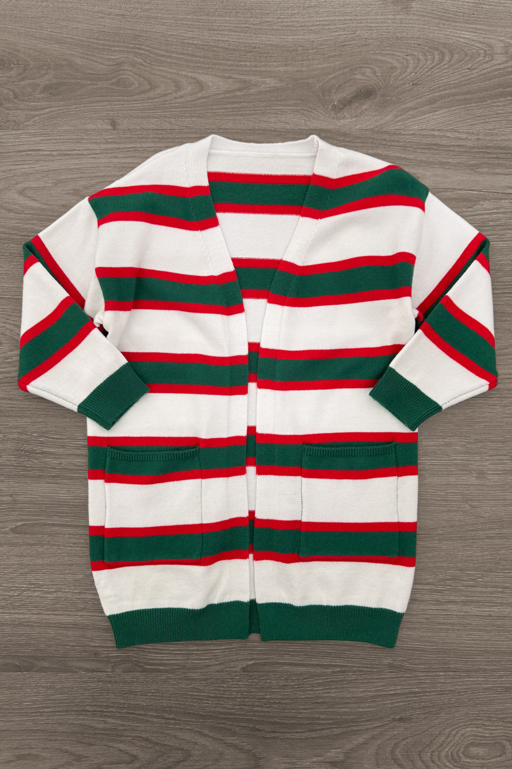 Mom & Me - Red & Green Stripe Cardigan