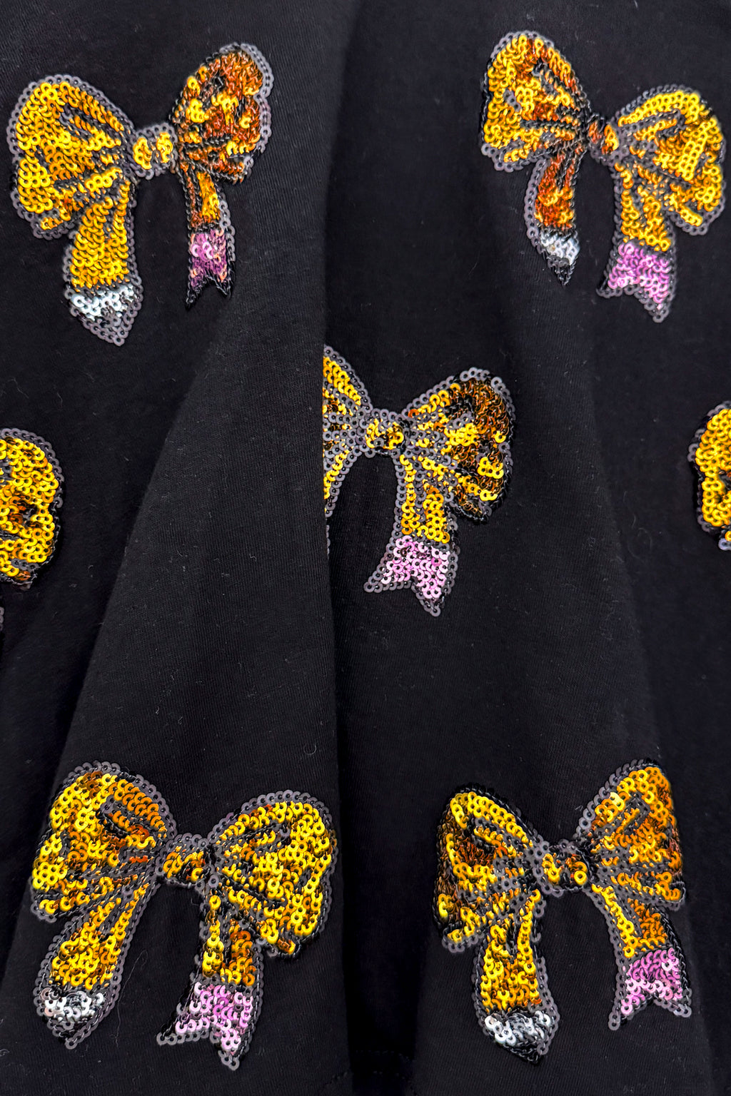Black Sequin Pencil Bow Dress | Sparkle in Pink