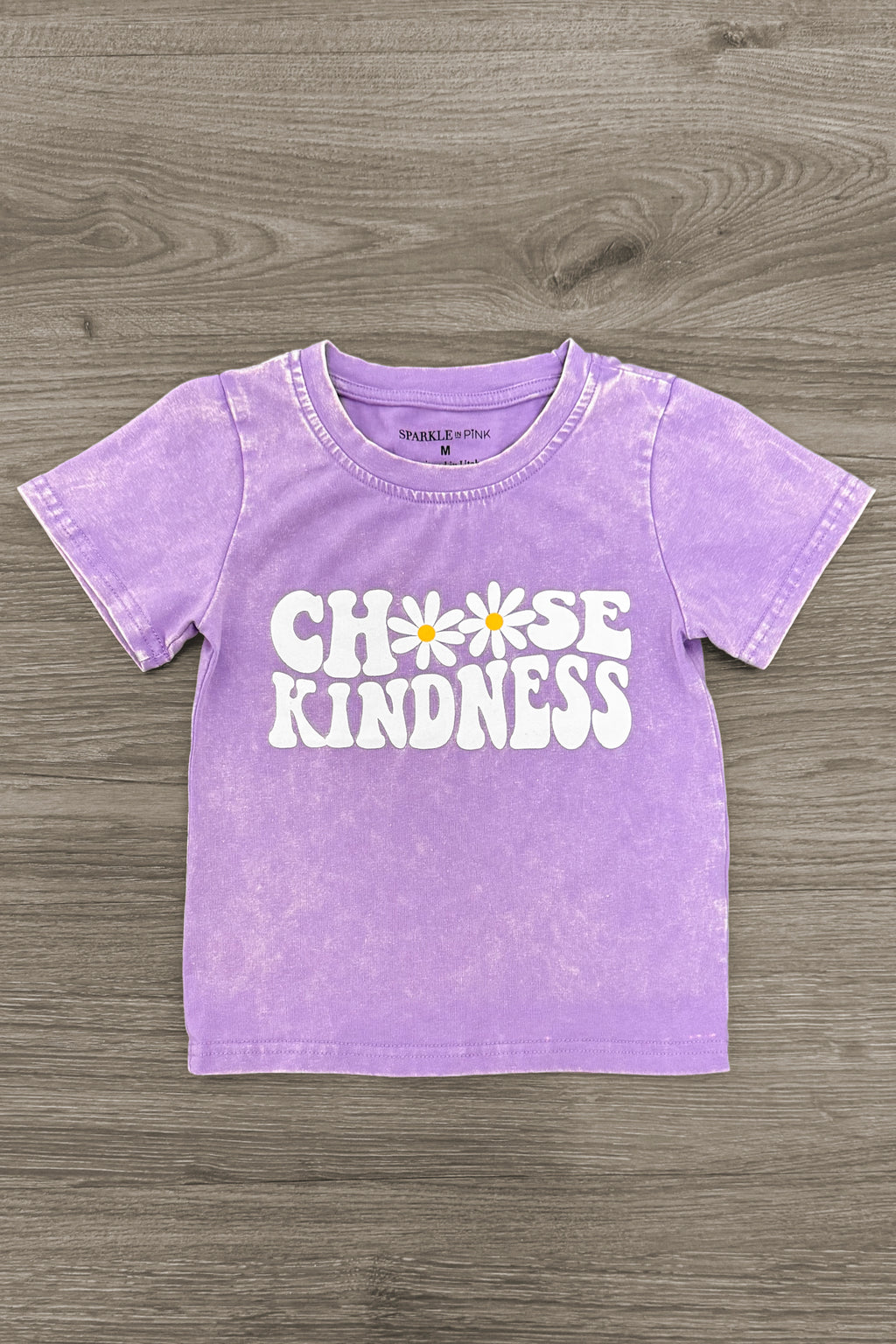 "Choose Kindness" Daisy Denim Short Set | Sparkle in Pink