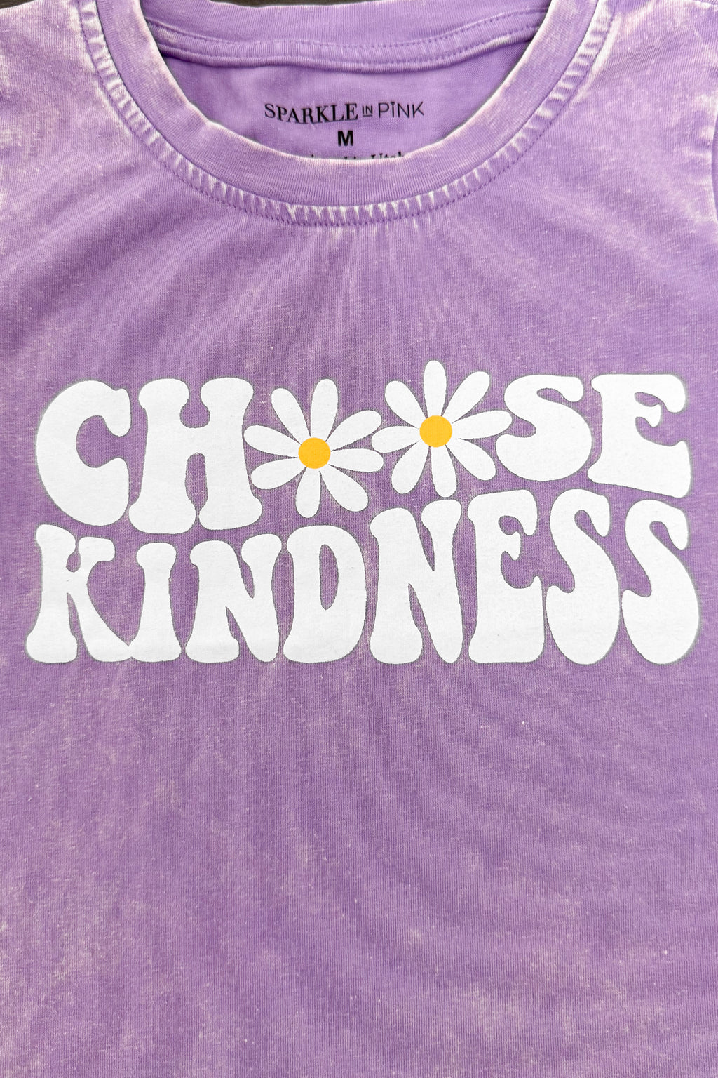 "Choose Kindness" Daisy Denim Short Set | Sparkle in Pink