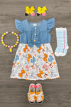 Chambray Pencil Bow Dress | Sparkle in Pink