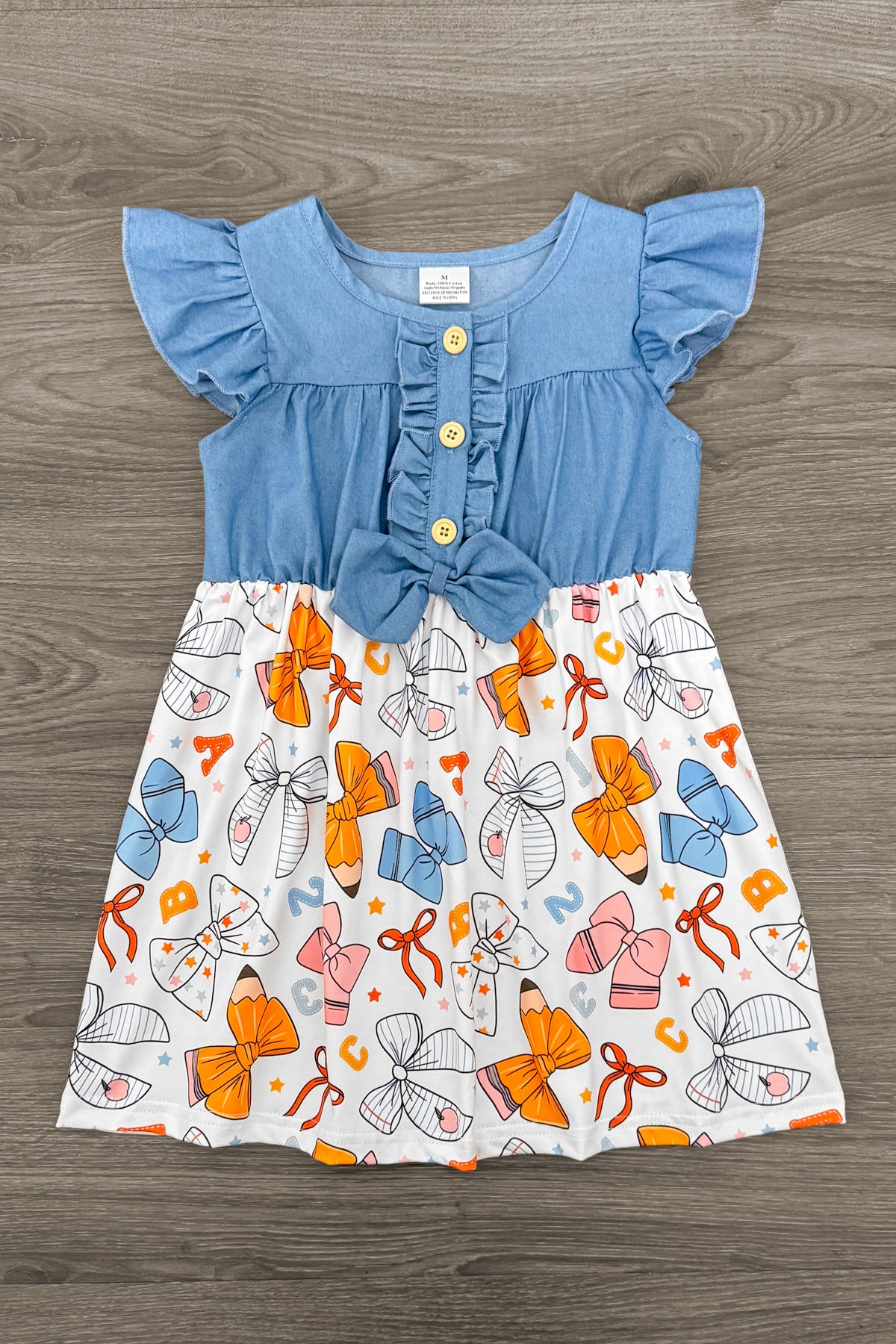 Chambray Pencil Bow Dress
