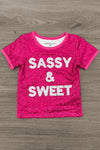 "Sassy & Sweet" Pink Sequin Denim Short Set | Sparkle in Pink