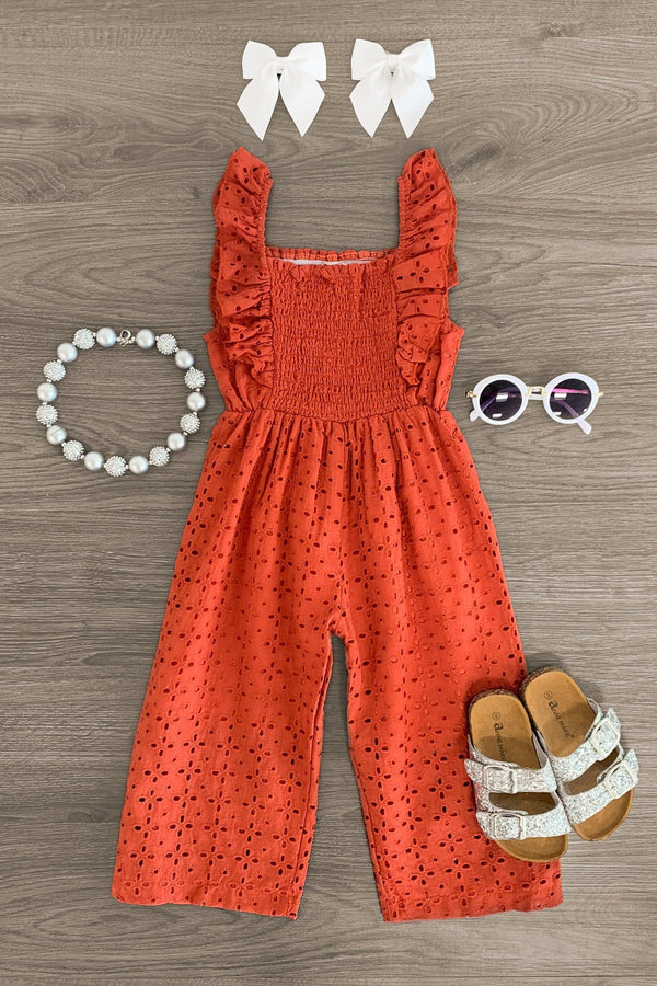Eyelet Lace Jumpsuit - MANY COLORS! - Sparkle in Pink