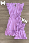 Mom & Me - Swiss Dot Ruffle Dress - MANY COLORS! - Sparkle in Pink