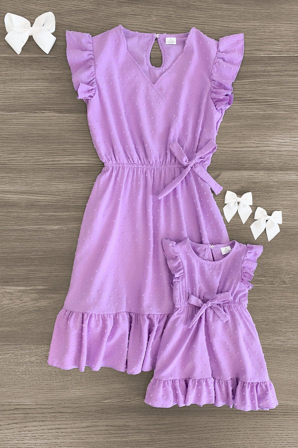 Mom & Me - Swiss Dot Ruffle Dress - MANY COLORS! - Sparkle in Pink