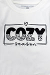 "Cozy Season" White Distressed Legging Set | Sparkle in Pink