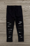 "Cozy Season" White Distressed Legging Set | Sparkle in Pink