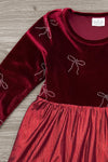 Metallic Bow Christmas Dress - Sparkle In Pink