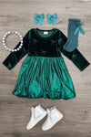 Metallic Bow Christmas Dress - Sparkle In Pink