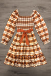 Rust Faux Denim Top & Plaid Dress Family Set - Sparkle In Pink