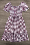 Mom & Me - Purple Gingham Dress - Sparkle In Pink