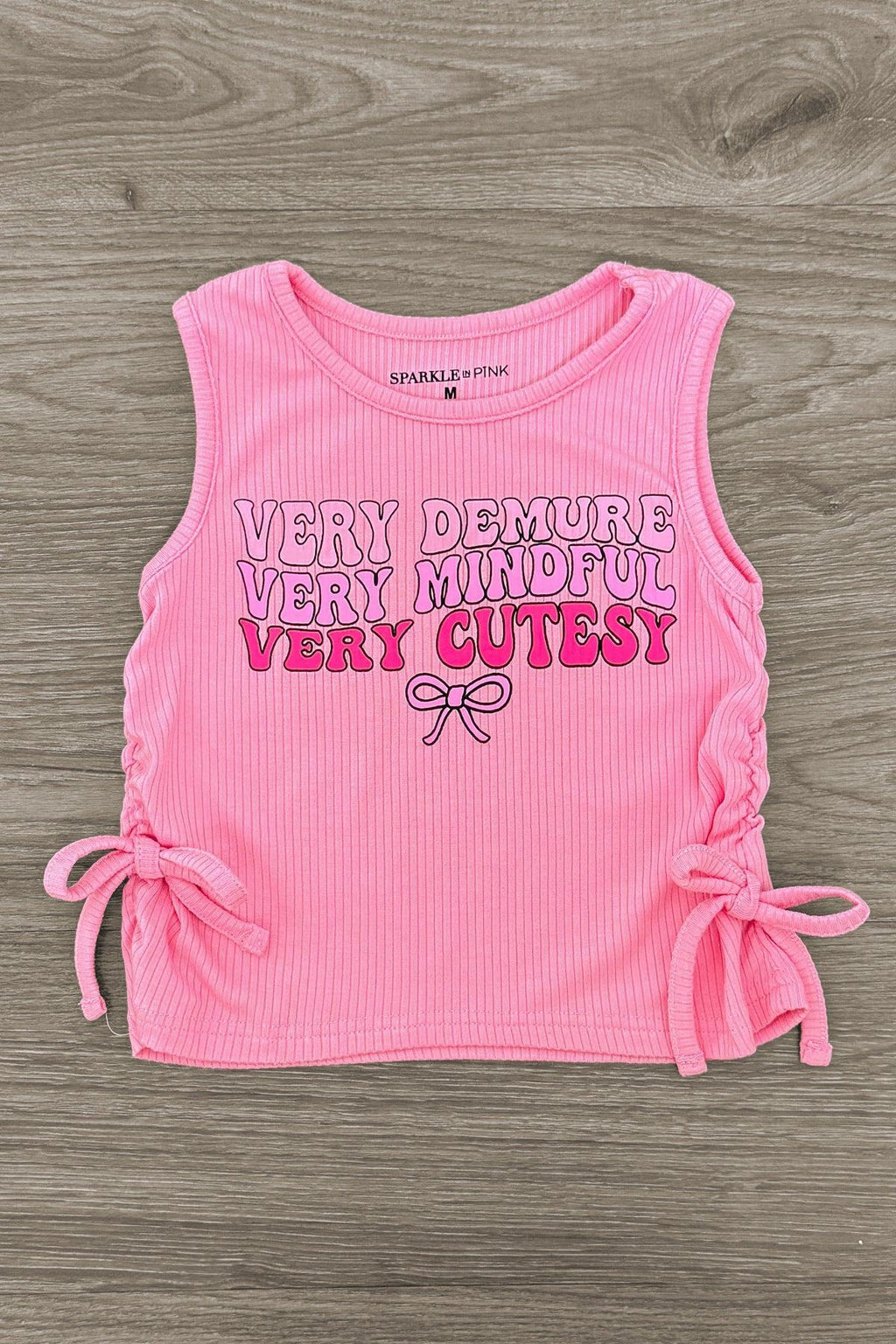 "Very Demure..." Pink Denim Short Set | Sparkle in Pink