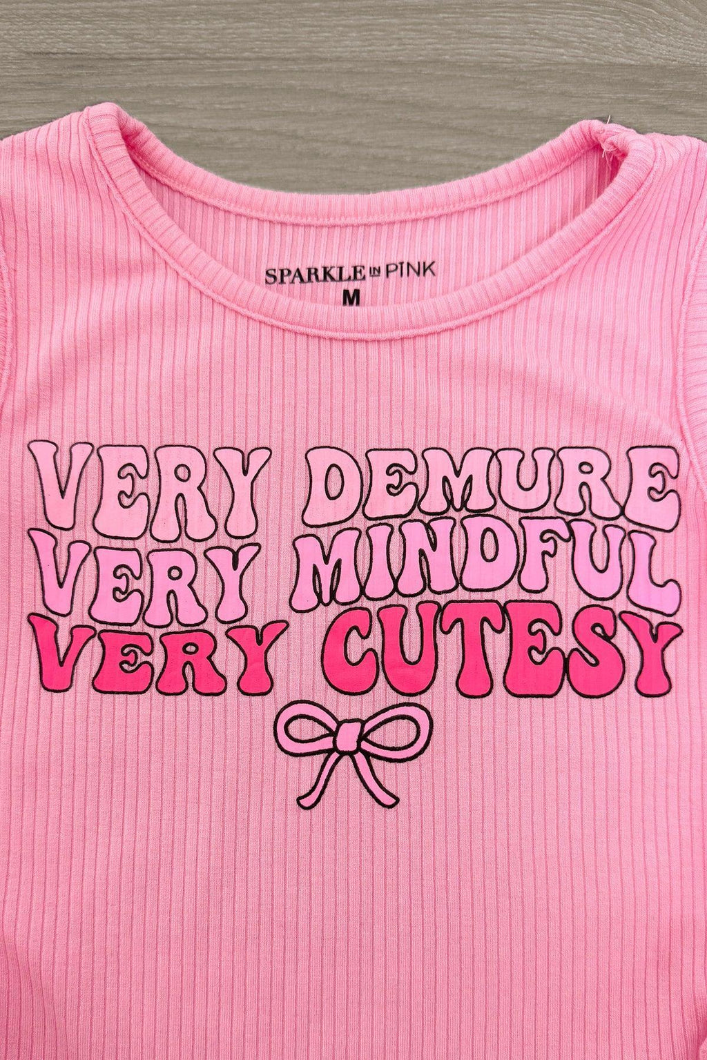 "Very Demure..." Pink Denim Short Set | Sparkle in Pink