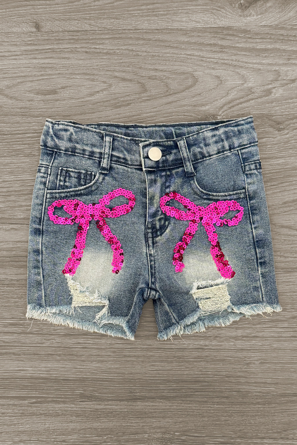"Very Demure..." Pink Denim Short Set | Sparkle in Pink