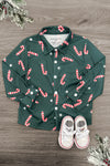 Candy Cane Button Down Top - Sparkle In Pink