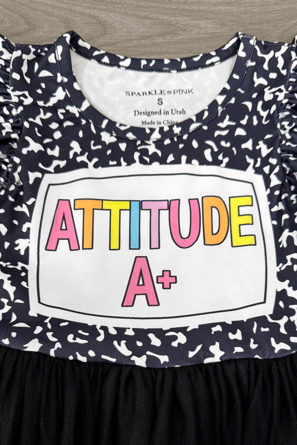"Attitude A+" Chenille Patch Tutu Dress | Sparkle in Pink
